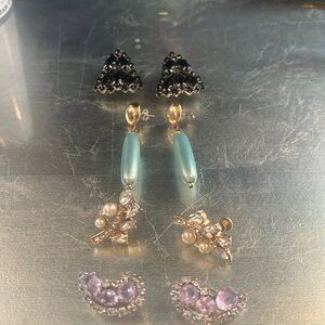 Gorgeous 4 pairs of clips screw backs and pierced